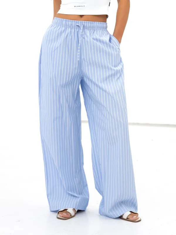 Elodie Stripe Trousers - Blue sold by Blakely