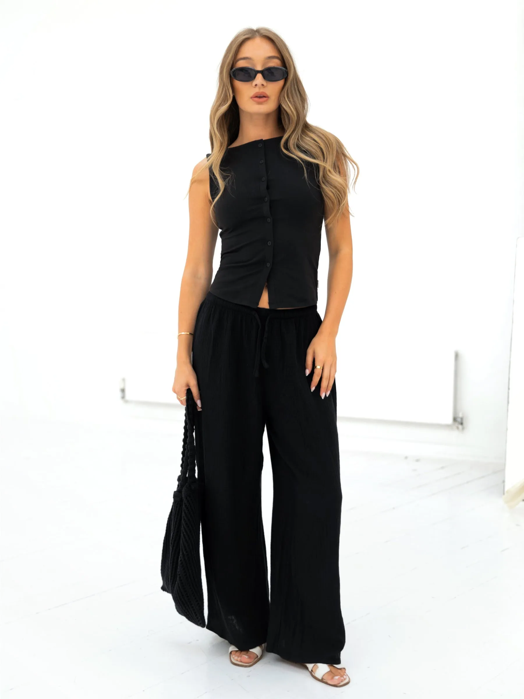 Lucia Button Up Top - Black sold by Blakely product image thumbnail 3