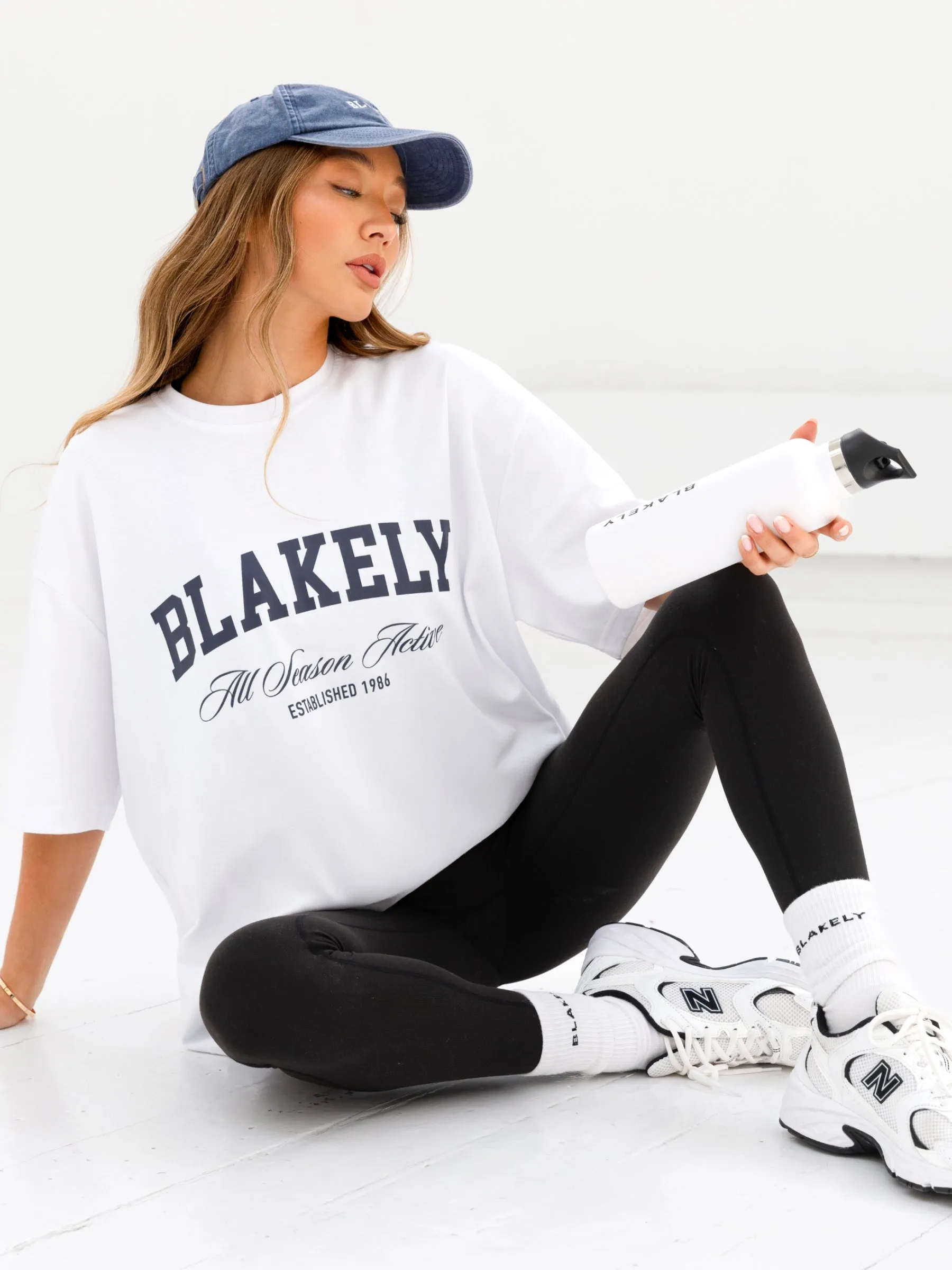Melrose Ultra Oversized T-Shirt - White & True Navy sold by Blakely product image thumbnail 5