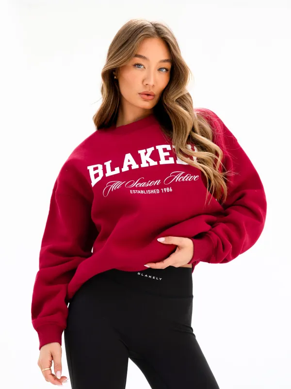 Melrose Oversized Jumper - Cherry Red sold by Blakely
