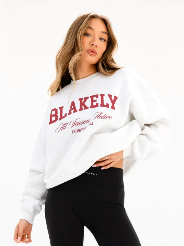 Melrose Oversized Jumper - Marl White sold by Blakely