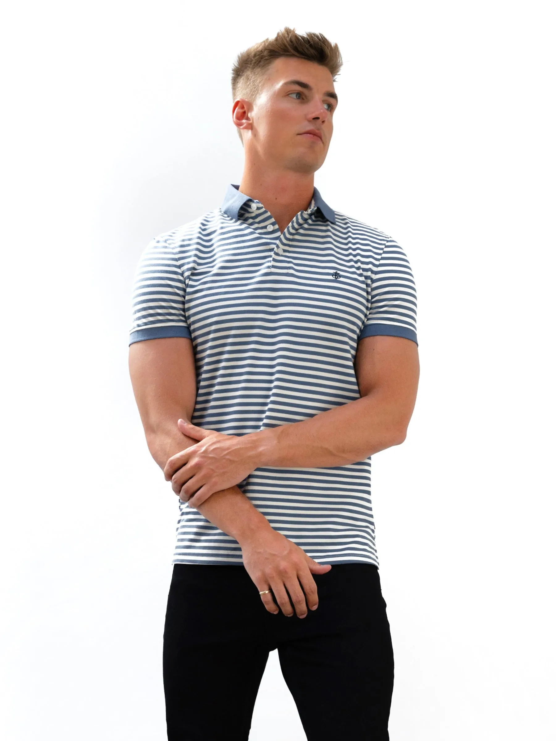 Stripe Polo Shirt - Blue sold by Blakely product image thumbnail 2