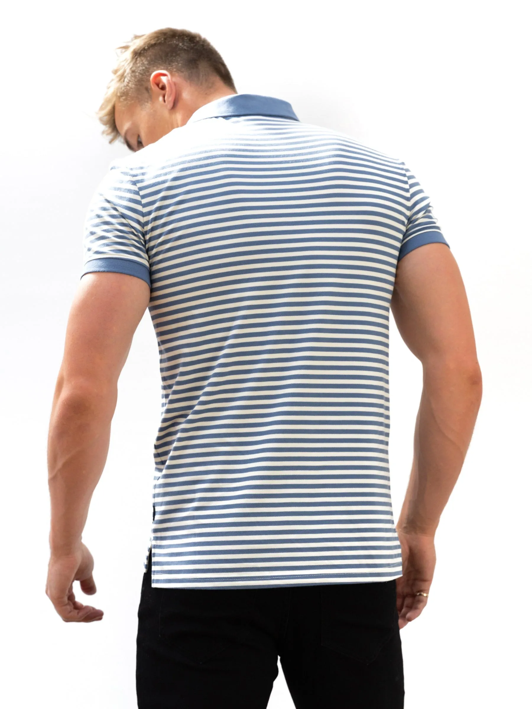 Stripe Polo Shirt - Blue sold by Blakely product image thumbnail 4