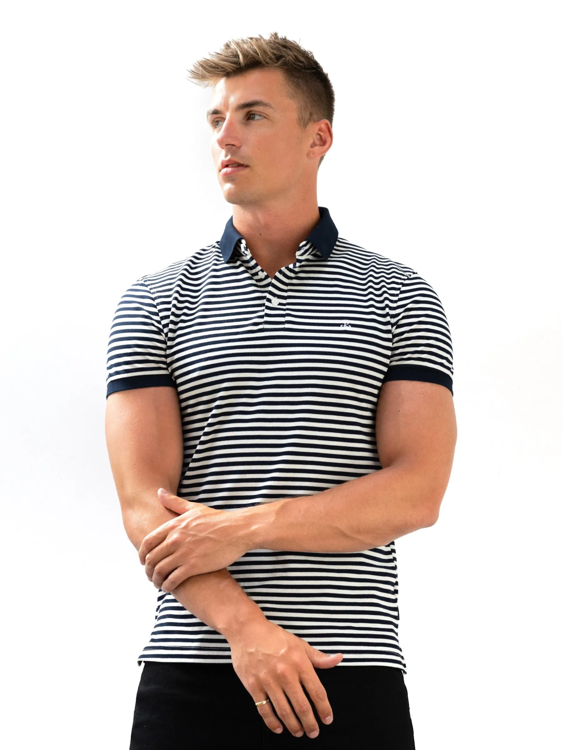 Stripe Polo Shirt - Navy sold by Blakely product image thumbnail 2