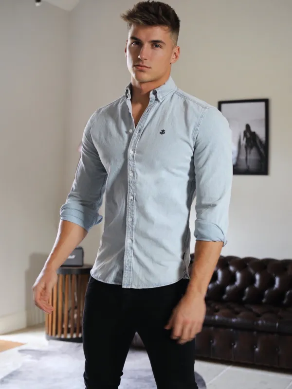 Dunham Denim Shirt - Pale Blue sold by Blakely