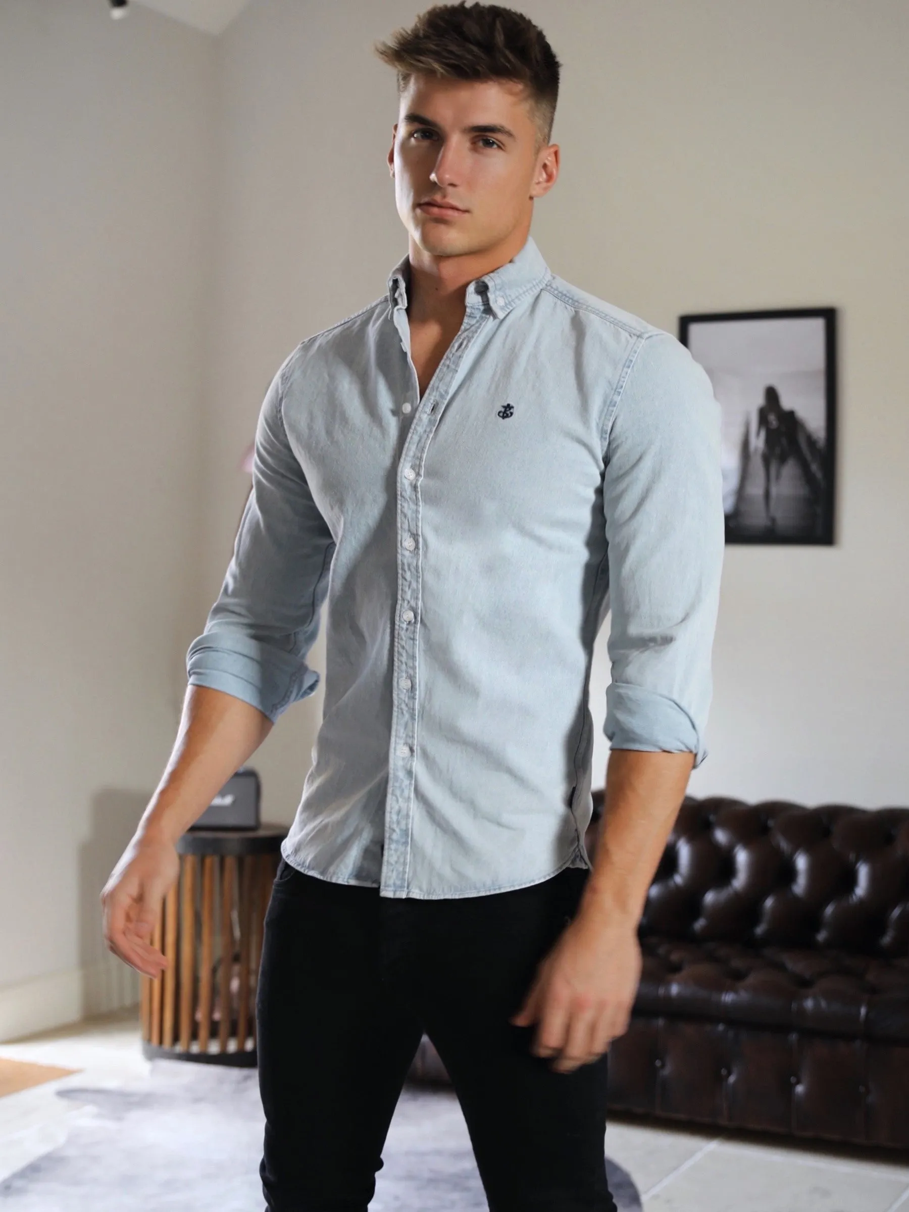 Dunham Denim Shirt - Pale Blue sold by Blakely