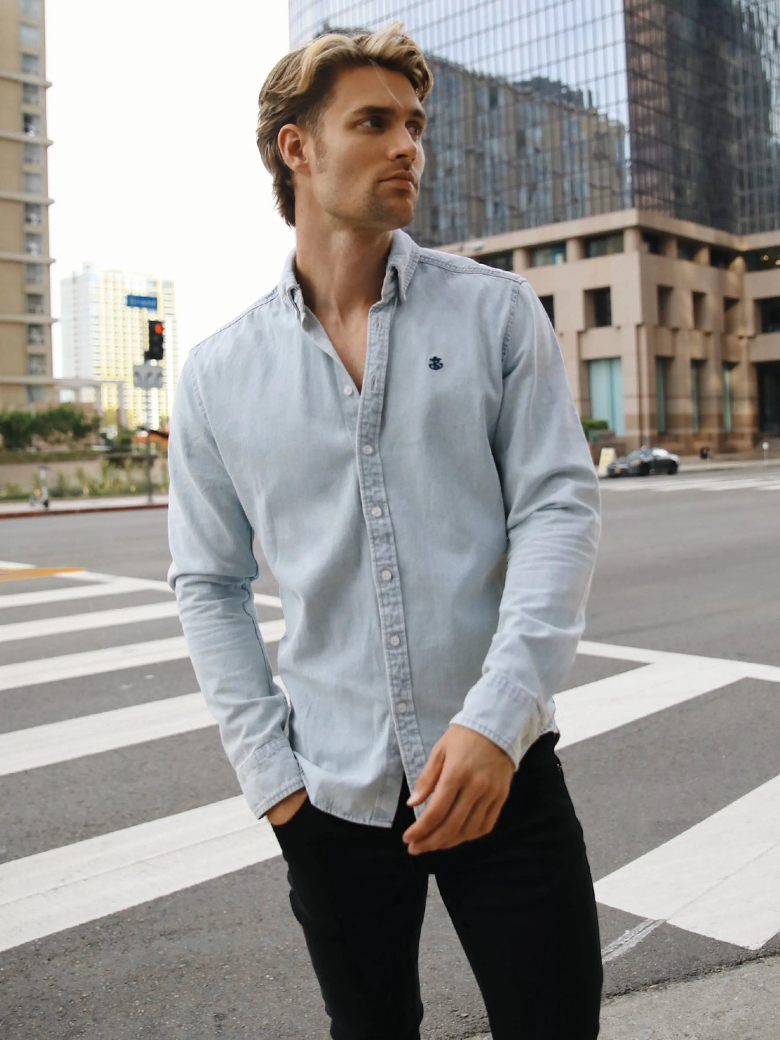 Dunham Denim Shirt - Pale Blue sold by Blakely product image thumbnail 3