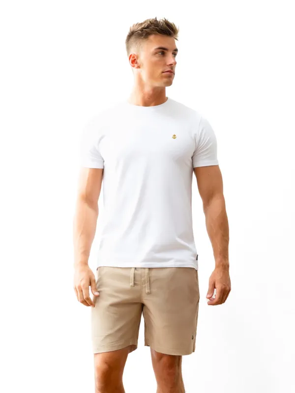 Conway T-Shirt & Shorts Set - White & Tan sold by Blakely