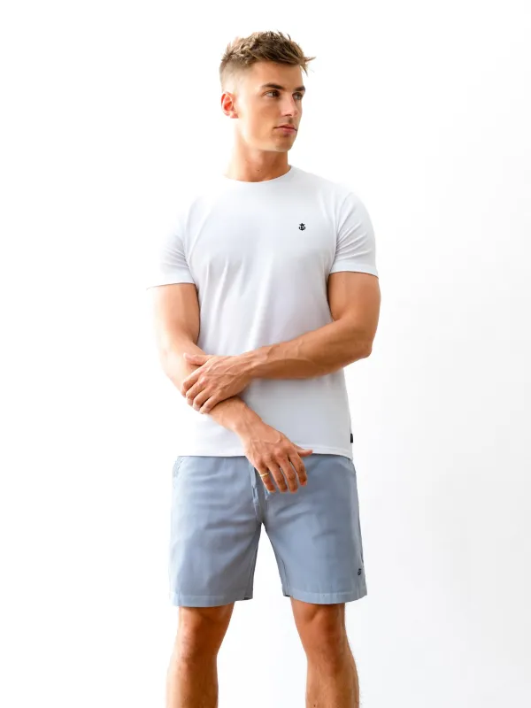Keswick T-Shirt & Shorts Set - White & Light Blue sold by Blakely