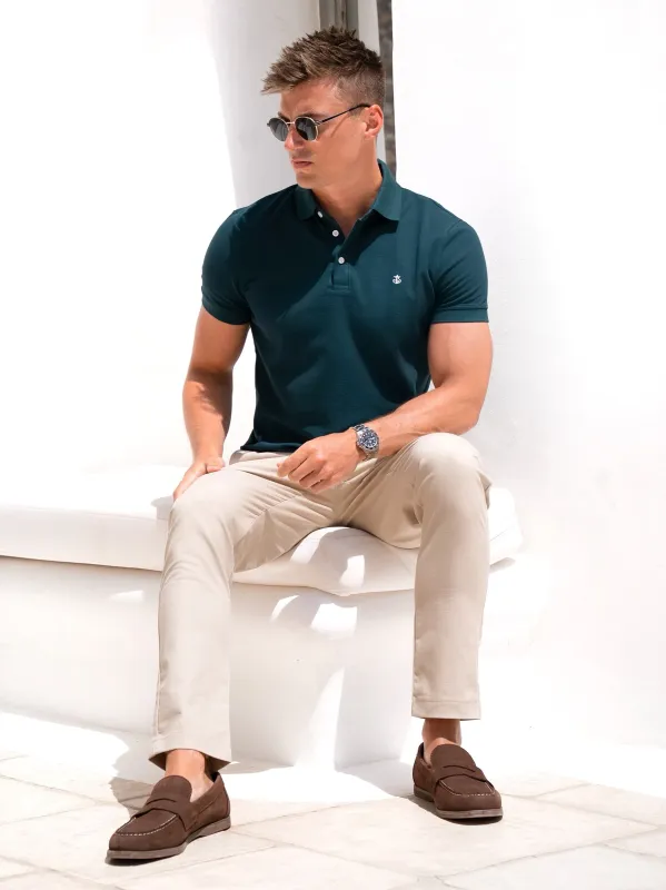 Andorra Polo & Trousers Set - Green & Tan sold by Blakely