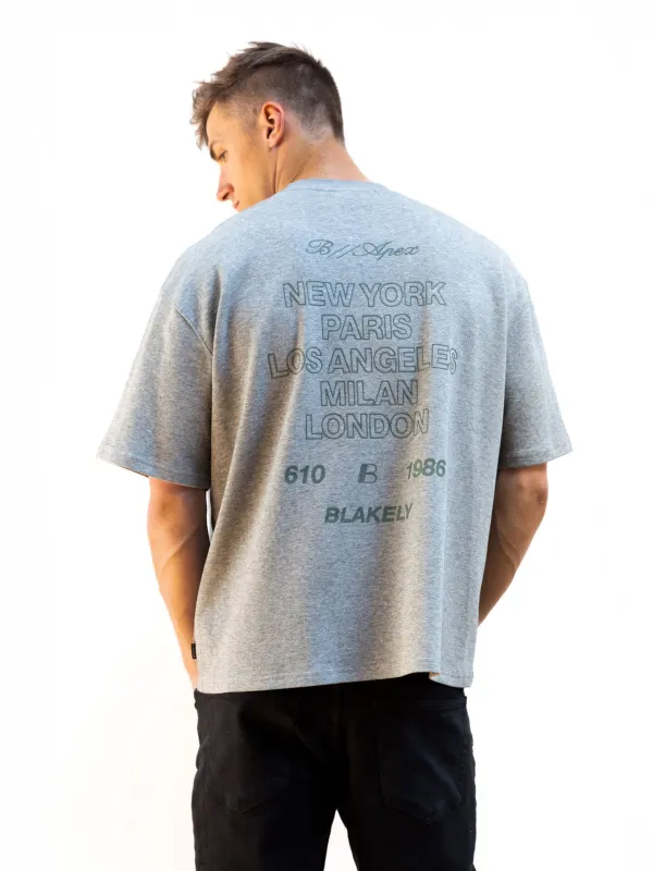 Apex City Unfitted T-Shirt - Marl Grey sold by Blakely