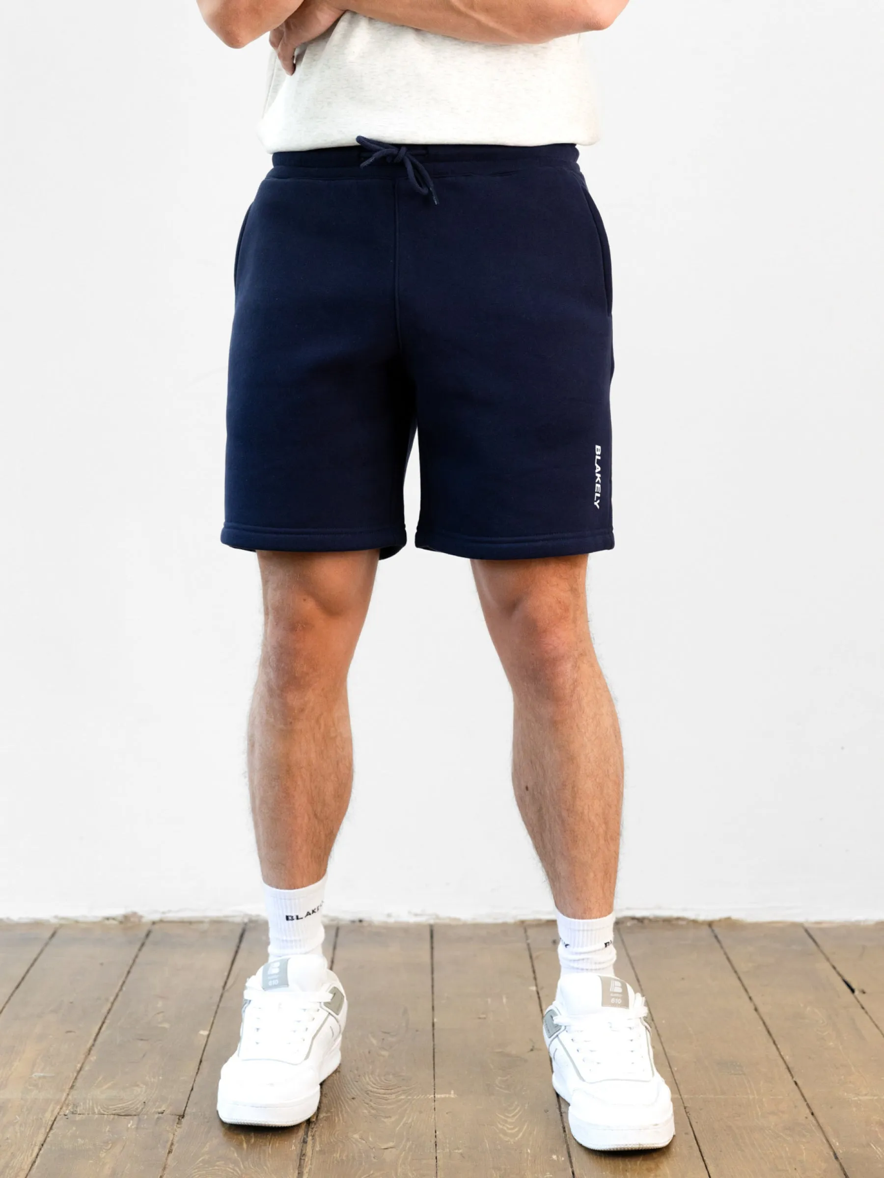 Italic Linear Relaxed Jogger Shorts - Navy sold by Blakely product image thumbnail 4
