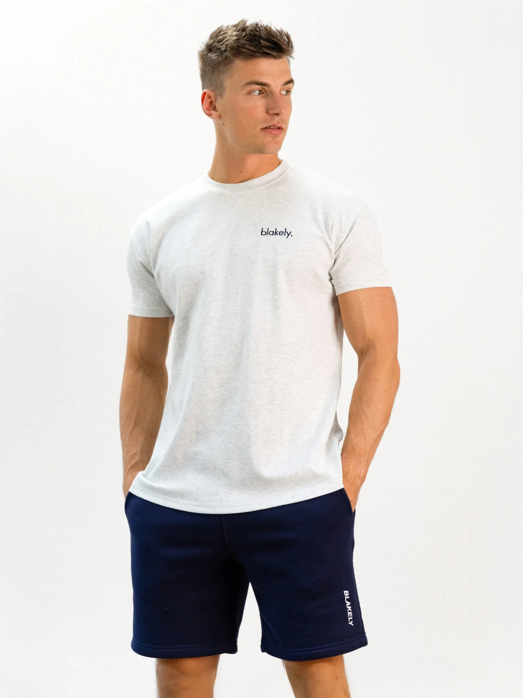 Italic Linear Relaxed Jogger Shorts - Navy sold by Blakely product image thumbnail 2