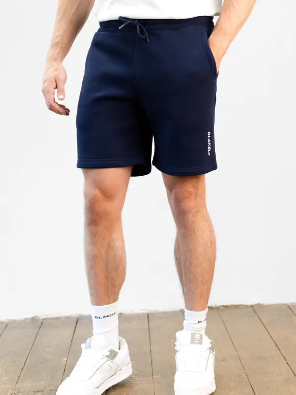 Italic Linear Relaxed Jogger Shorts - Navy sold by Blakely