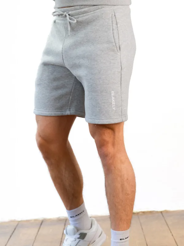 Italic Linear Relaxed Jogger Shorts - Marl Grey sold by Blakely