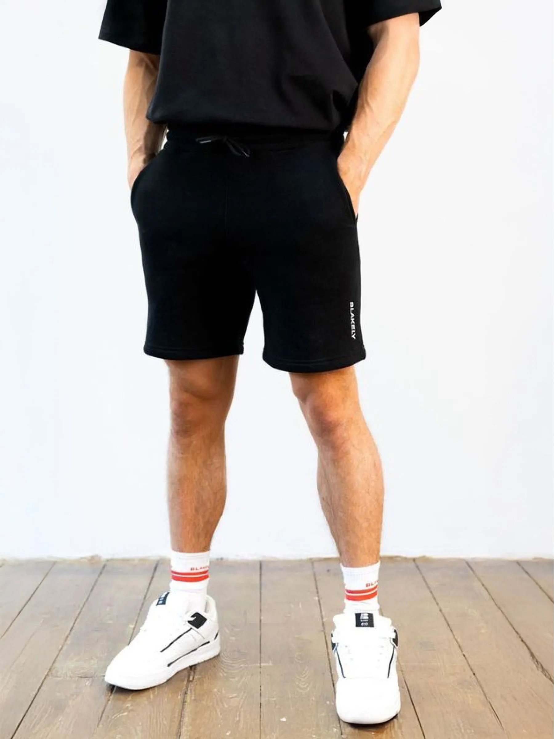 Italic Linear Relaxed Jogger Shorts - Black sold by Blakely product image thumbnail 4