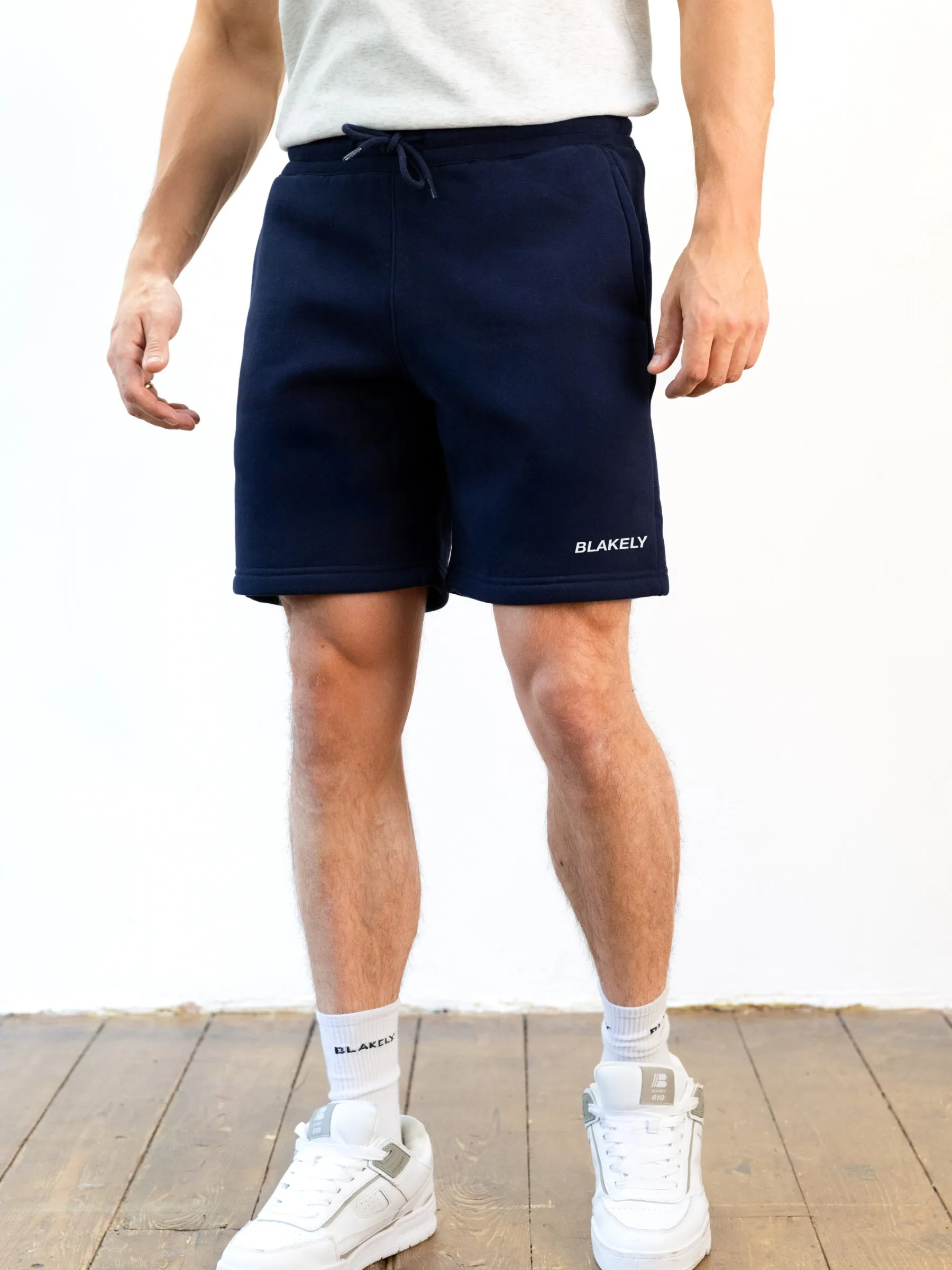 Italic Relaxed Jogger Shorts - Navy sold by Blakely