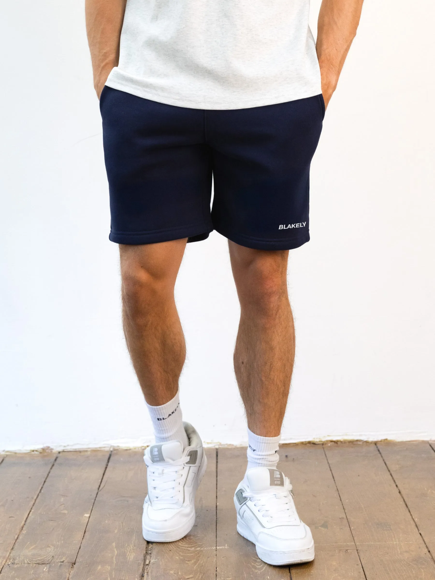 Italic Relaxed Jogger Shorts - Navy sold by Blakely product image thumbnail 3