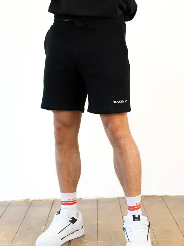 Italic Relaxed Jogger Shorts - Black sold by Blakely