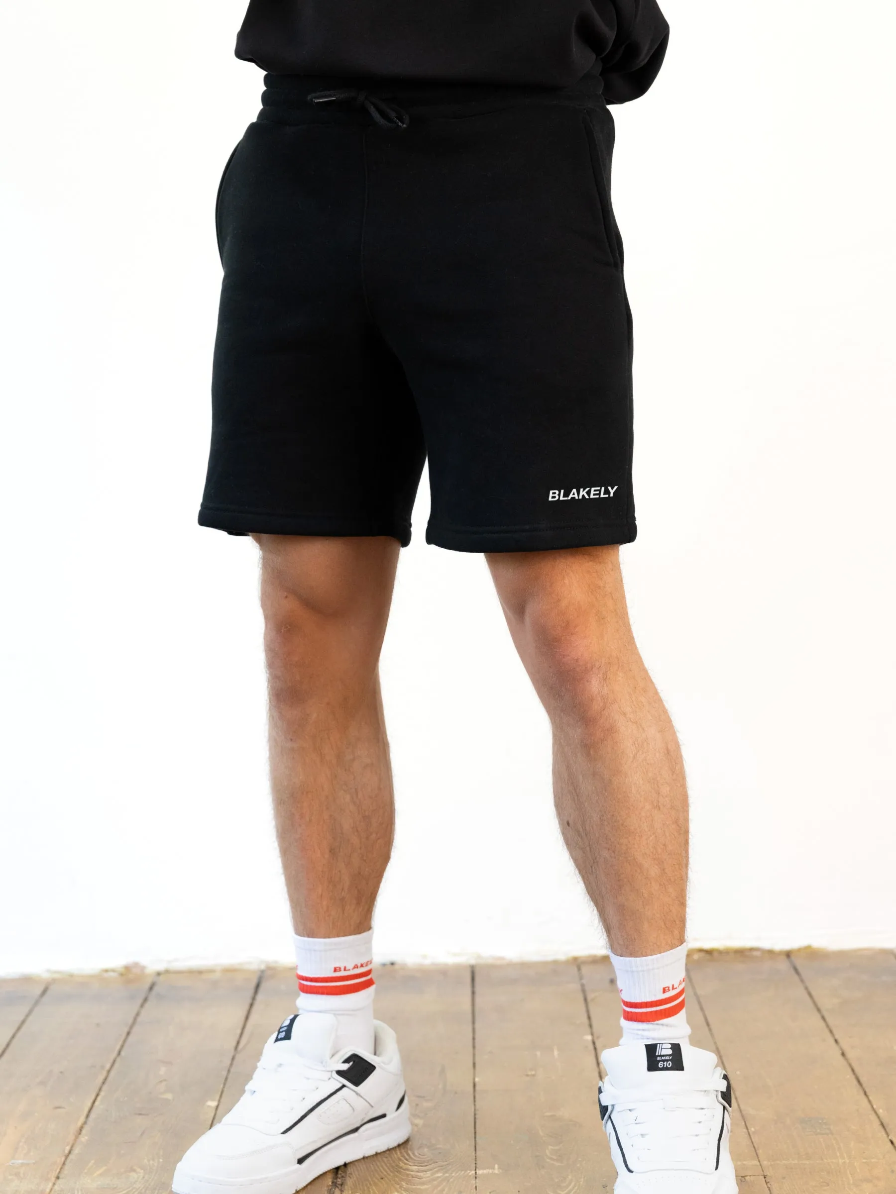 Italic Relaxed Jogger Shorts - Black sold by Blakely