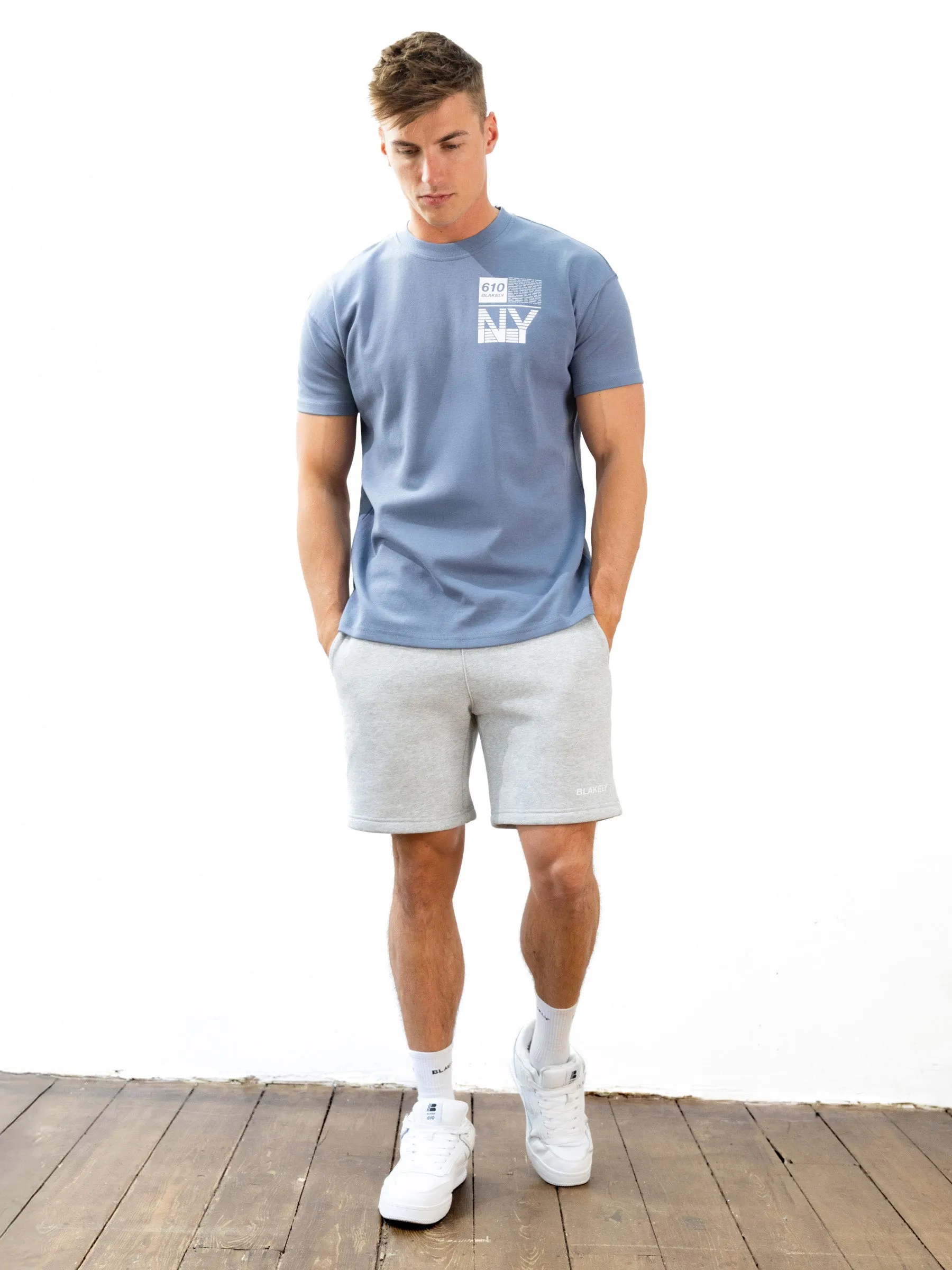 Italic Relaxed Jogger Shorts - Marl Grey sold by Blakely product image thumbnail 2