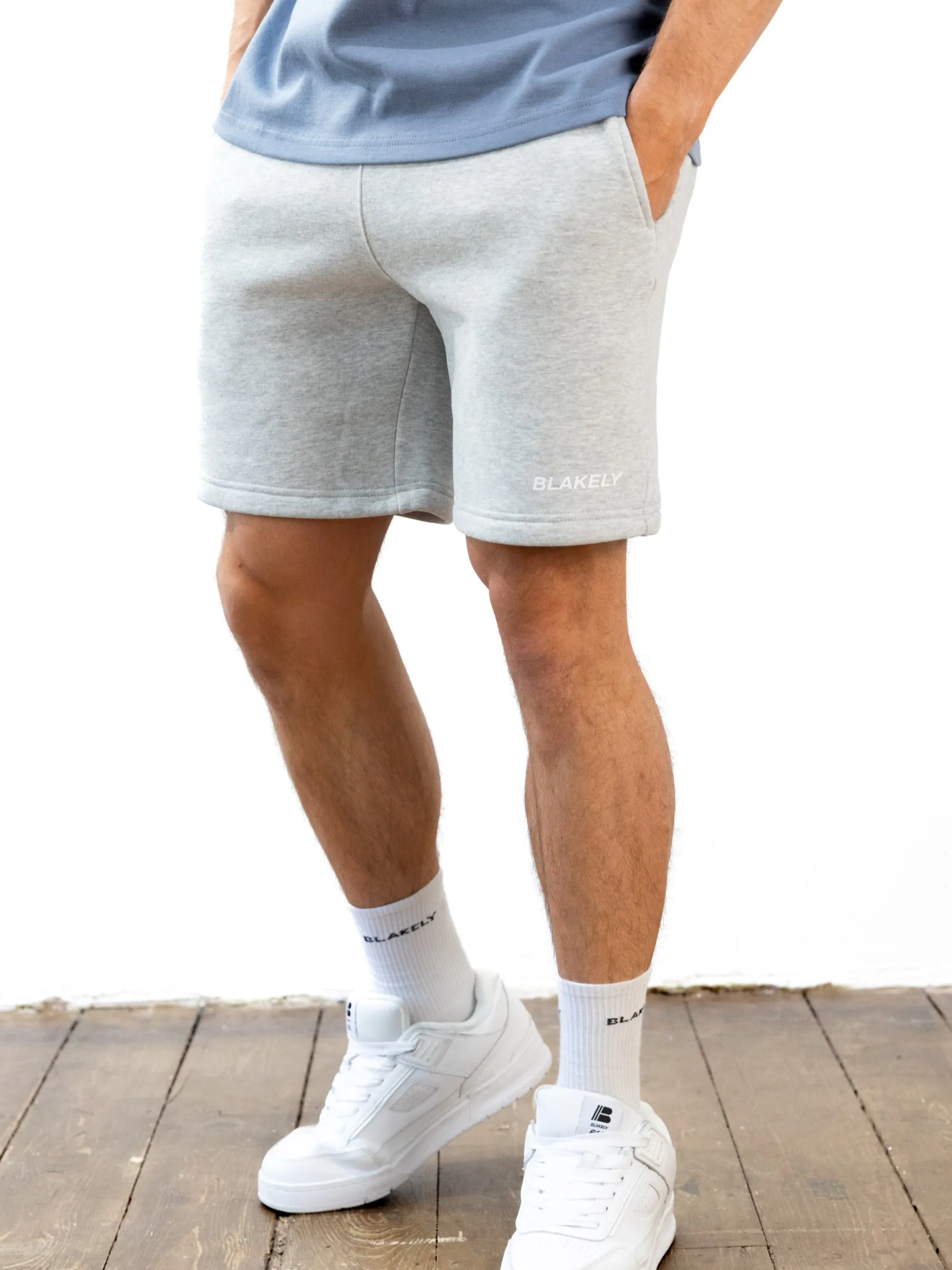 Italic Relaxed Jogger Shorts - Marl Grey sold by Blakely