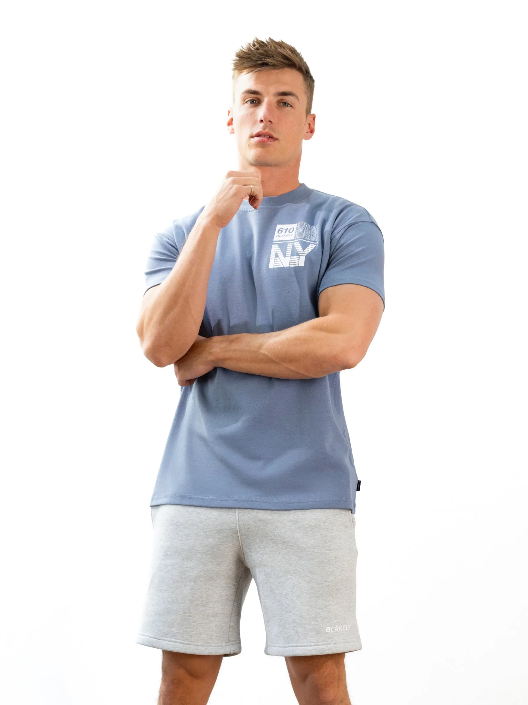 Italic Relaxed Jogger Shorts - Marl Grey sold by Blakely product image thumbnail 5