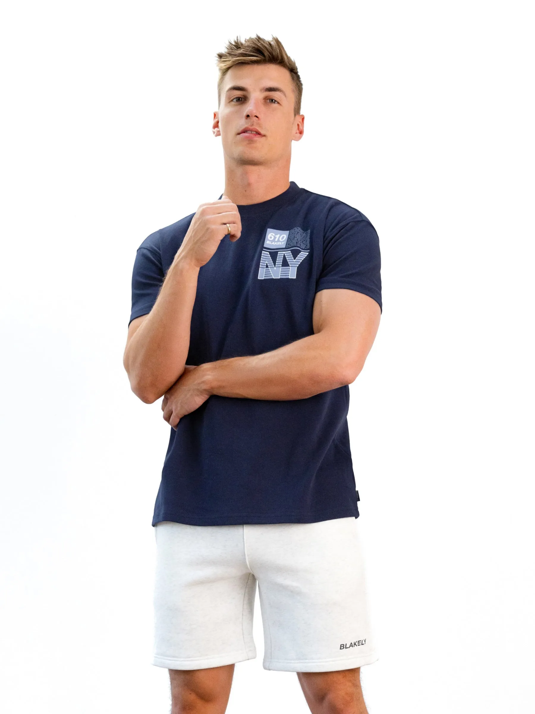 Italic Relaxed Jogger Shorts - Marl White sold by Blakely product image thumbnail 2