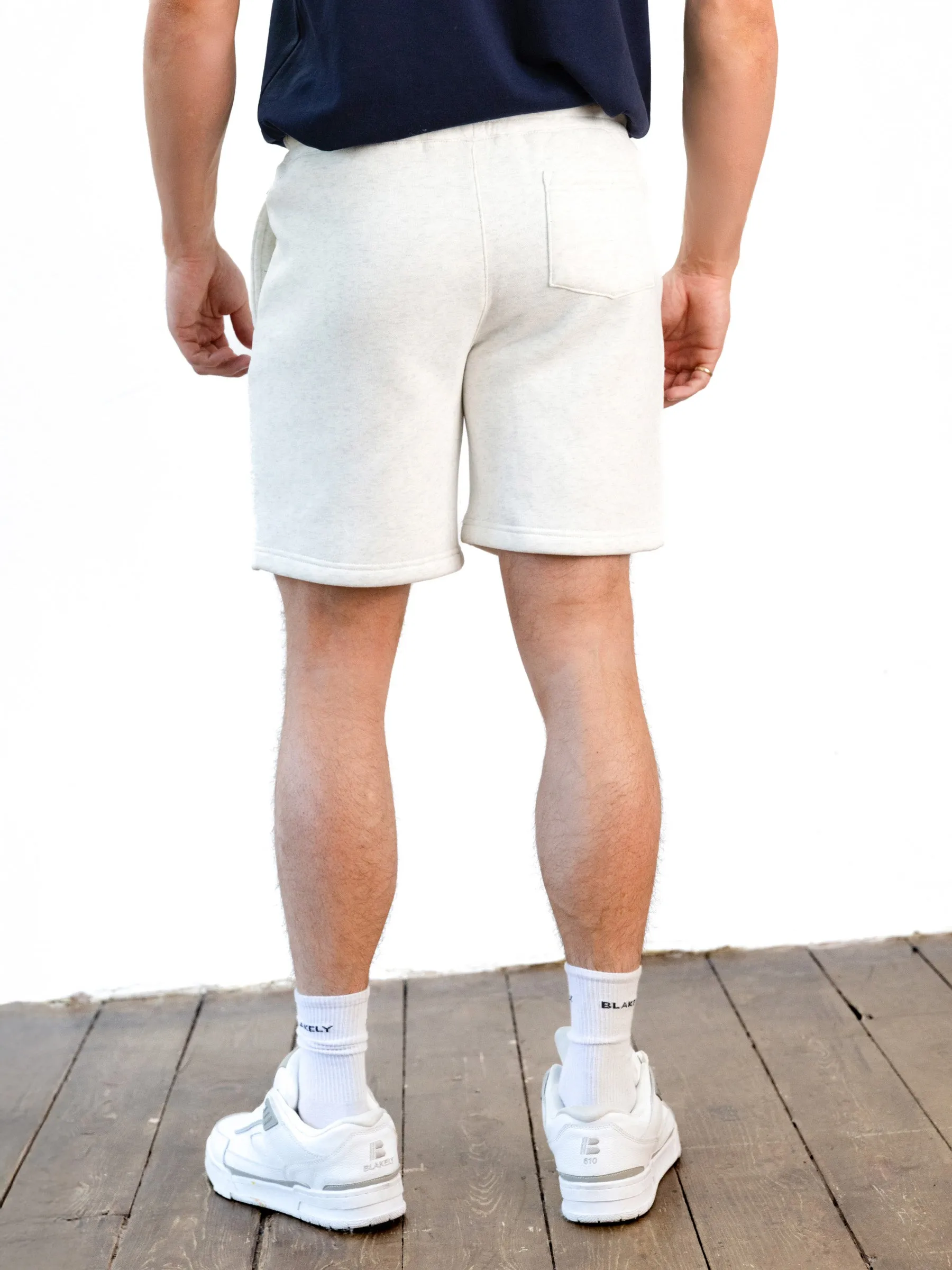 Italic Relaxed Jogger Shorts - Marl White sold by Blakely product image thumbnail 4