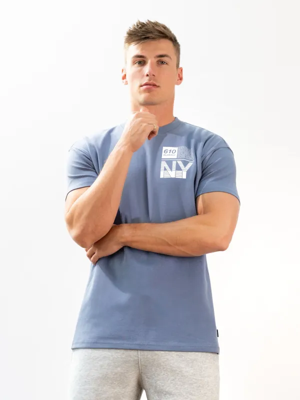 Brooklyn 610 Relaxed T-Shirt - Mid Blue sold by Blakely