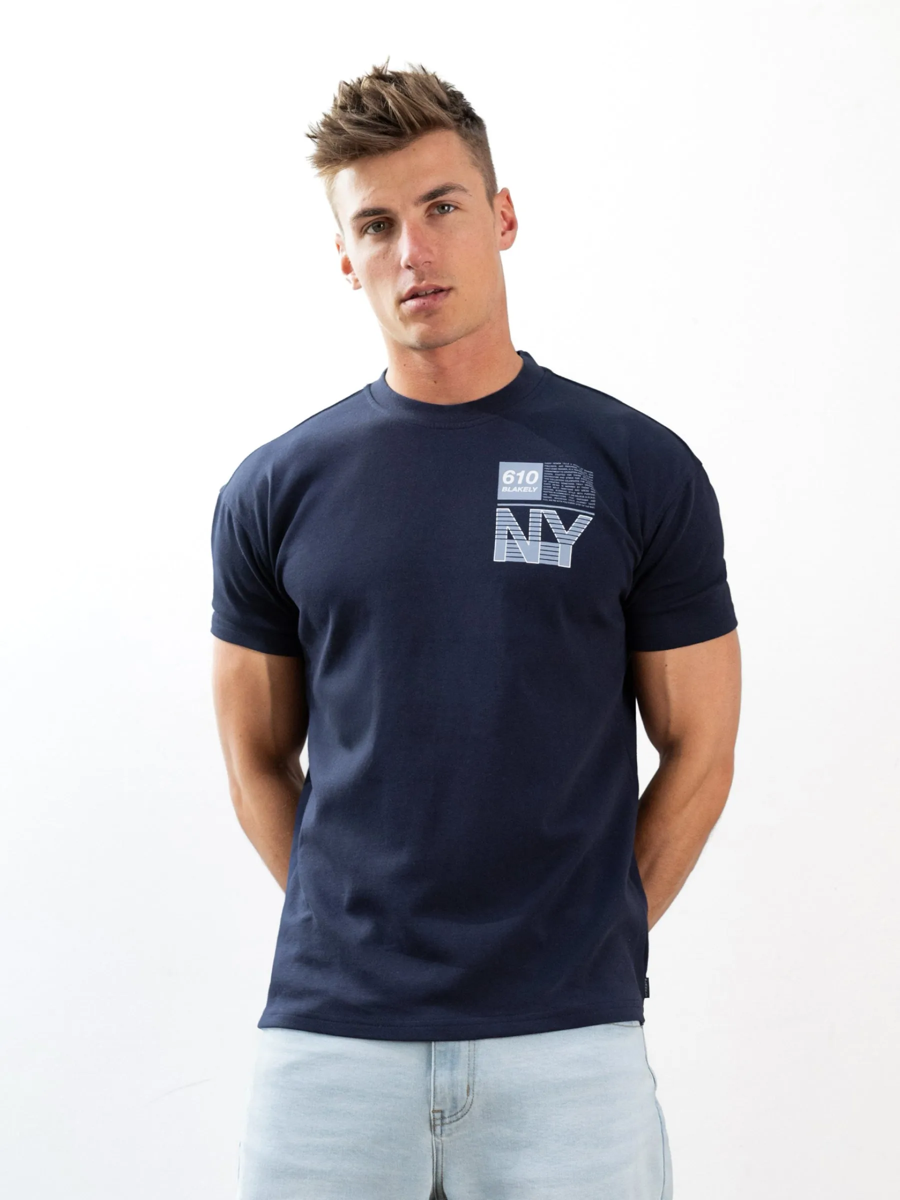 Brooklyn 610 Relaxed T-Shirt - Navy sold by Blakely