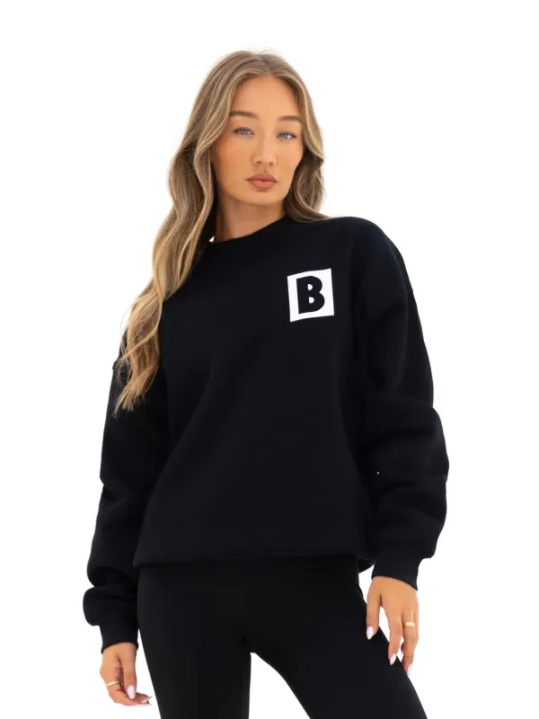 Offset Oversized Jumper - Black sold by Blakely
