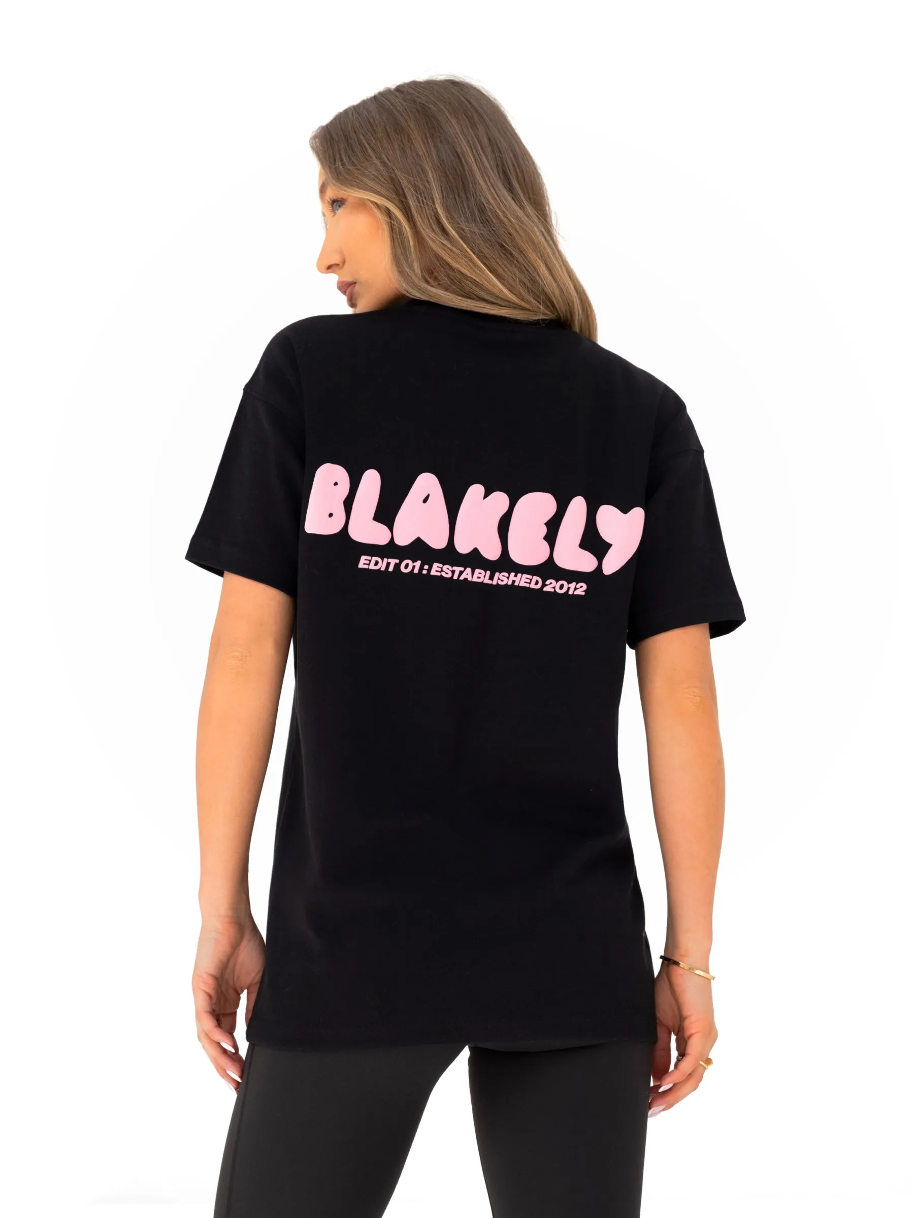 Cloud Print Oversized T-Shirt - Black sold by Blakely