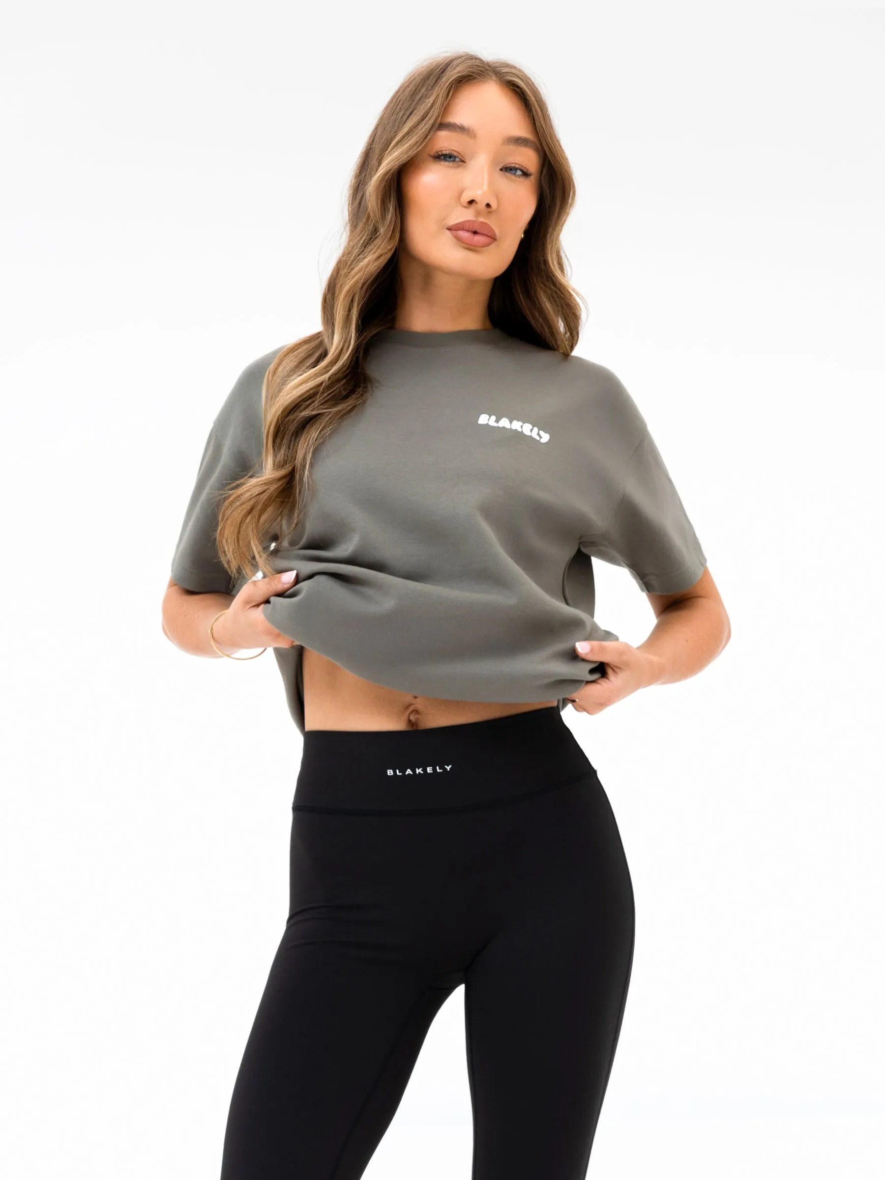 Cloud Print Oversized T-Shirt - Safari Green sold by Blakely product image thumbnail 2