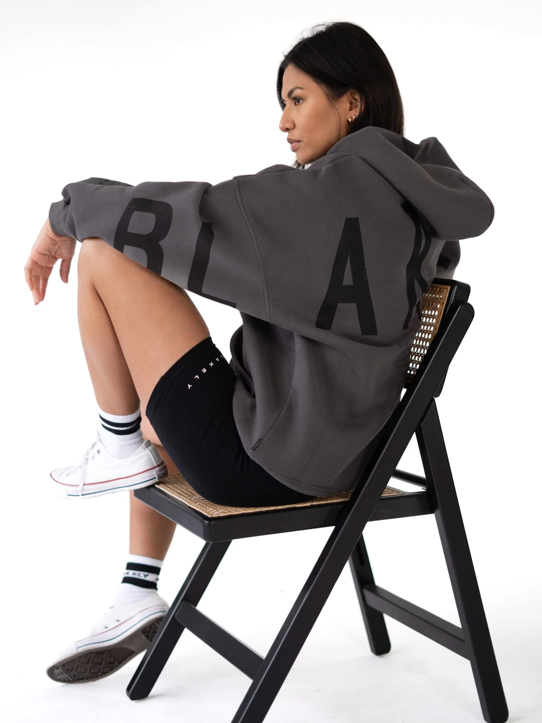 Isabel Oversized Boyfriend Fit Hoodie - Charcoal sold by Blakely product image thumbnail 4