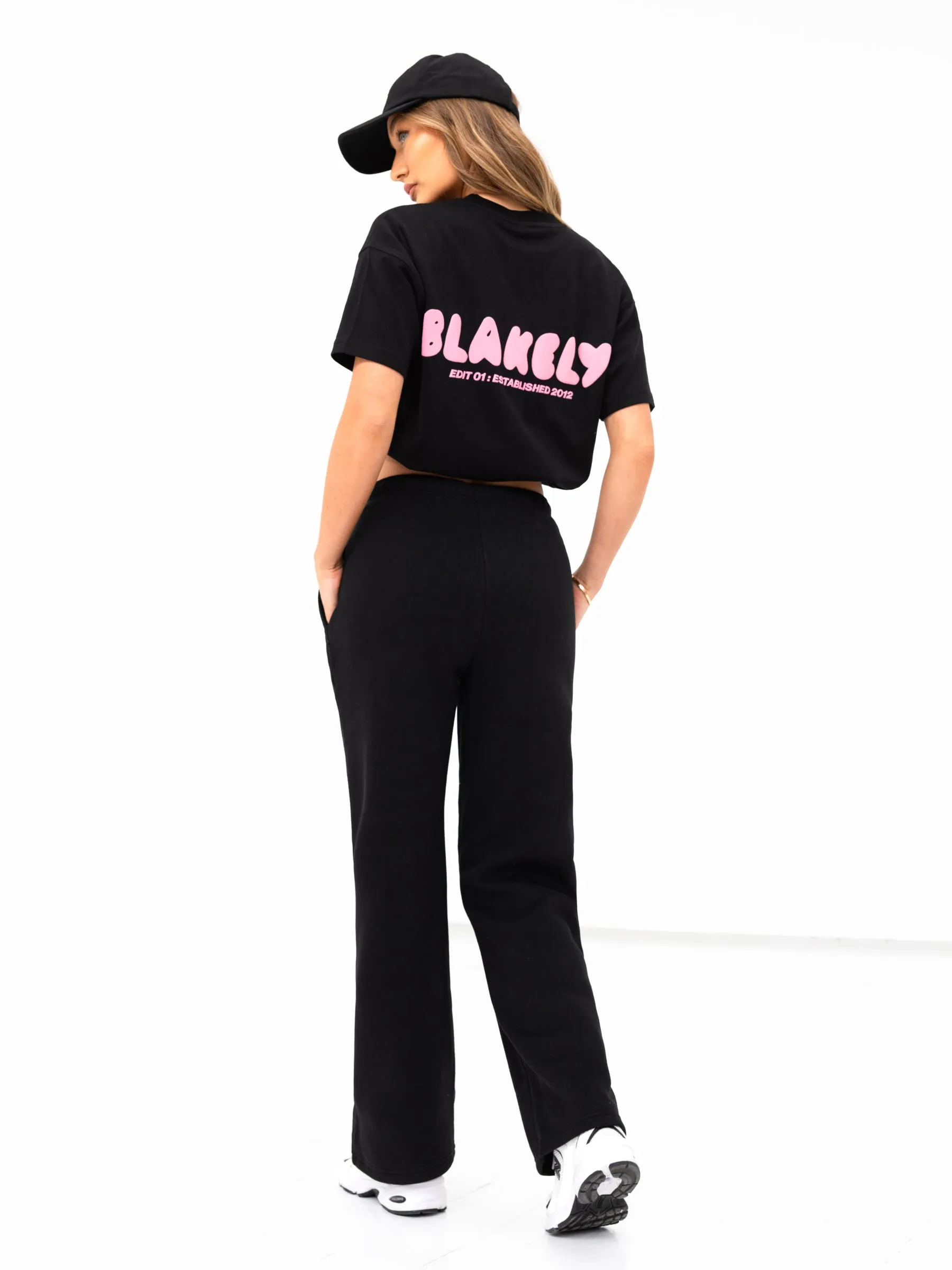 Cloud Print Wide Leg Sweatpants - Black sold by Blakely product image thumbnail 4