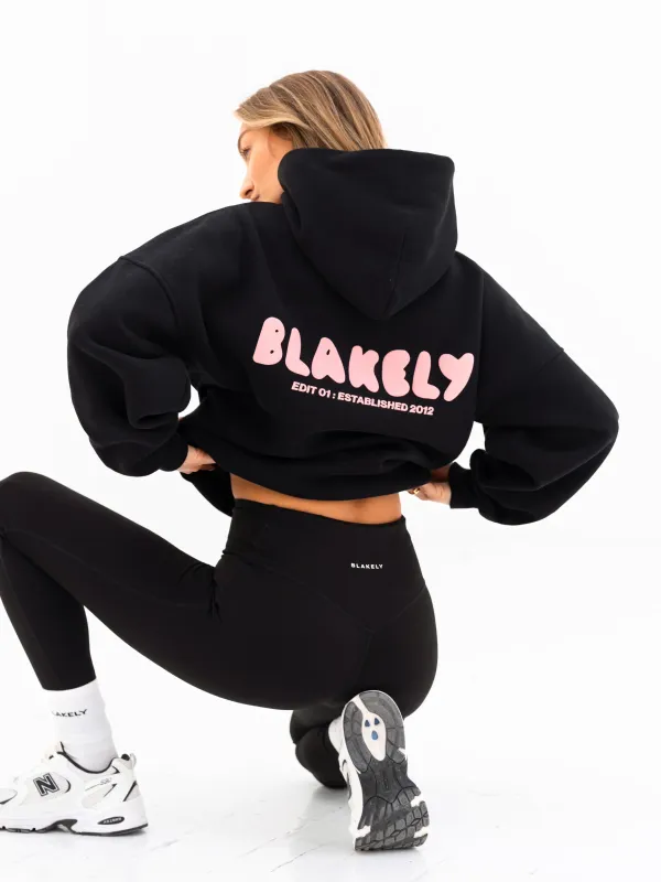 Cloud Print Oversized Hoodie - Black sold by Blakely