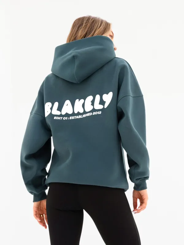 Cloud Print Oversized Hoodie - Teal Green sold by Blakely