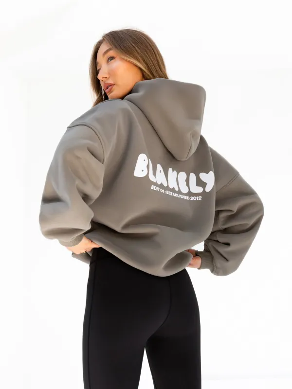 Cloud Print Oversized Hoodie - Safari Green sold by Blakely