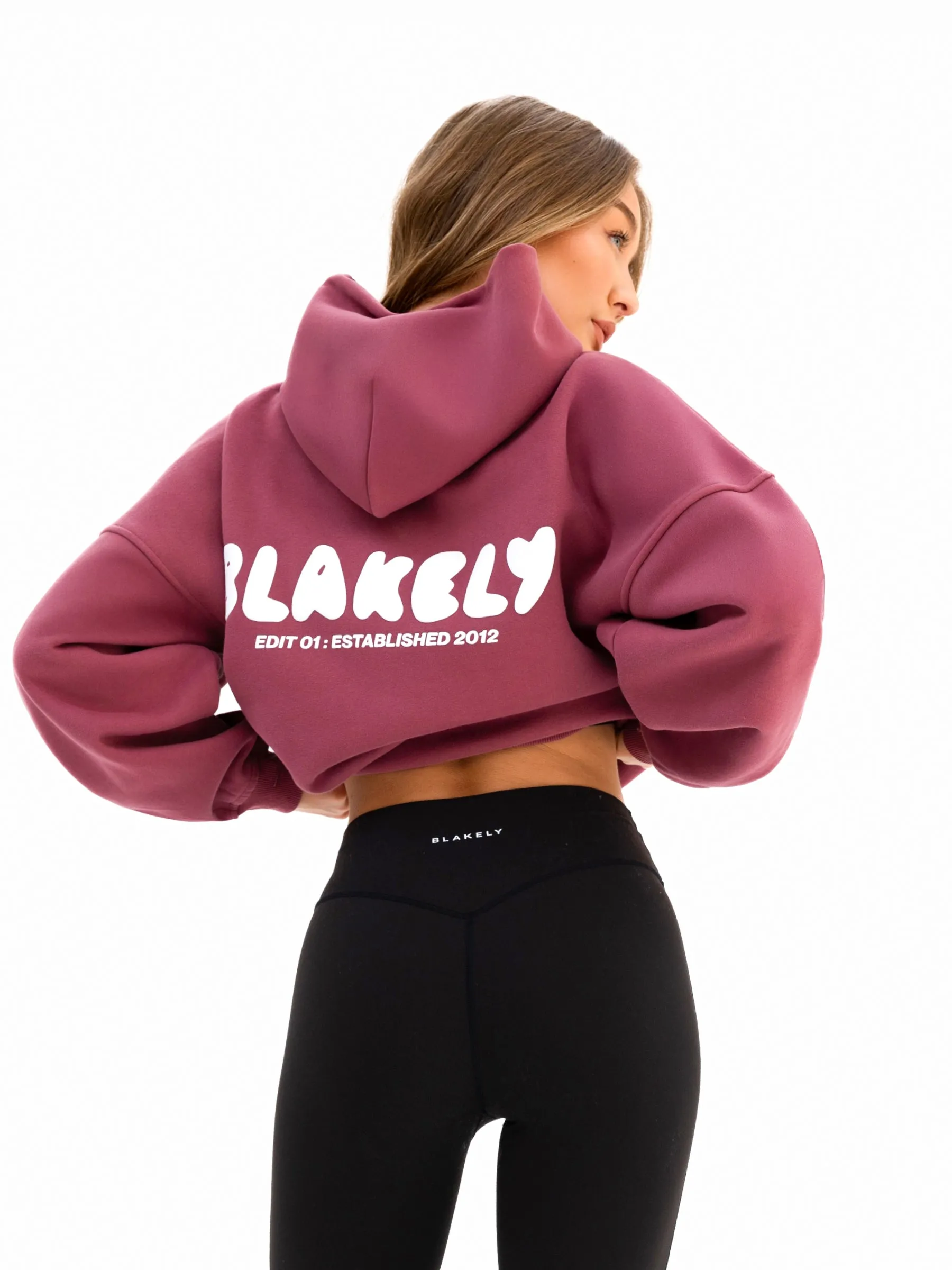 Cloud Print Oversized Hoodie - Dark Pink sold by Blakely