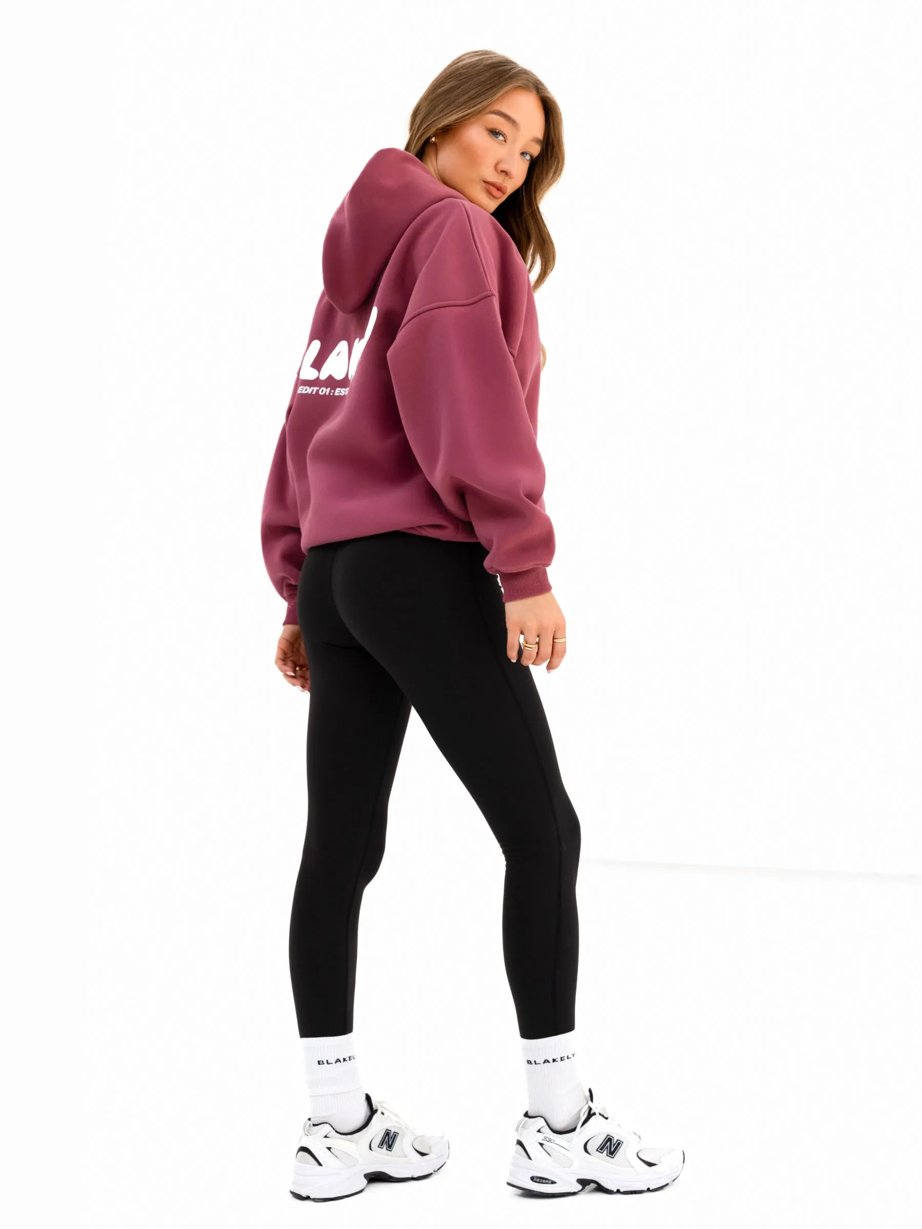 Cloud Print Oversized Hoodie - Dark Pink sold by Blakely product image thumbnail 5