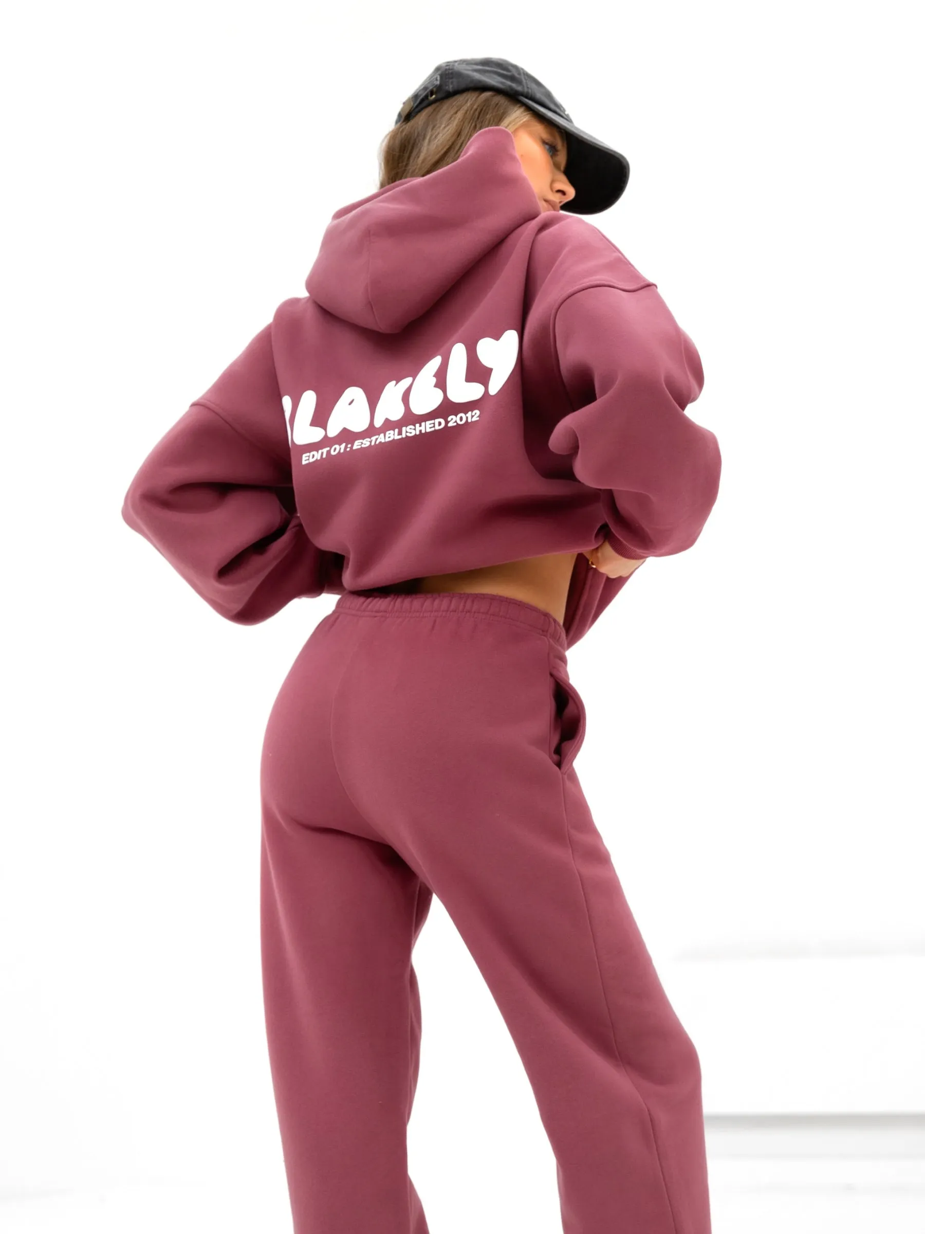 Cloud Print Oversized Hoodie - Dark Pink sold by Blakely product image thumbnail 3