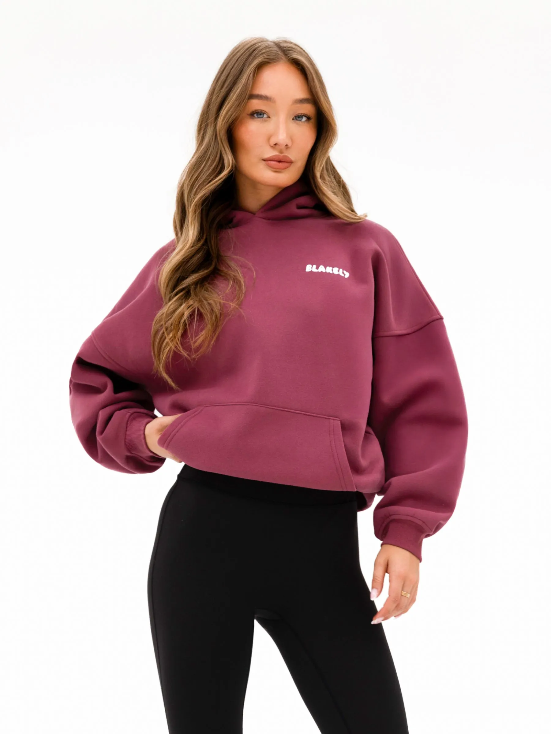 Cloud Print Oversized Hoodie - Dark Pink sold by Blakely product image thumbnail 2