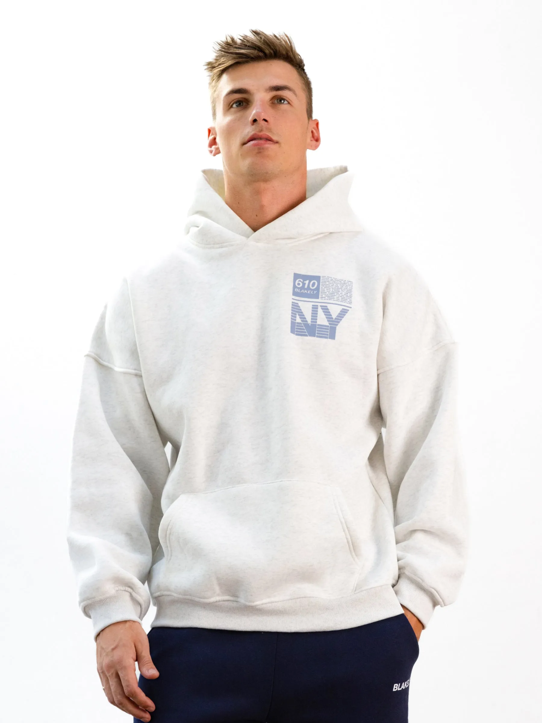 Brooklyn 610 Relaxed Hoodie - Marl White sold by Blakely