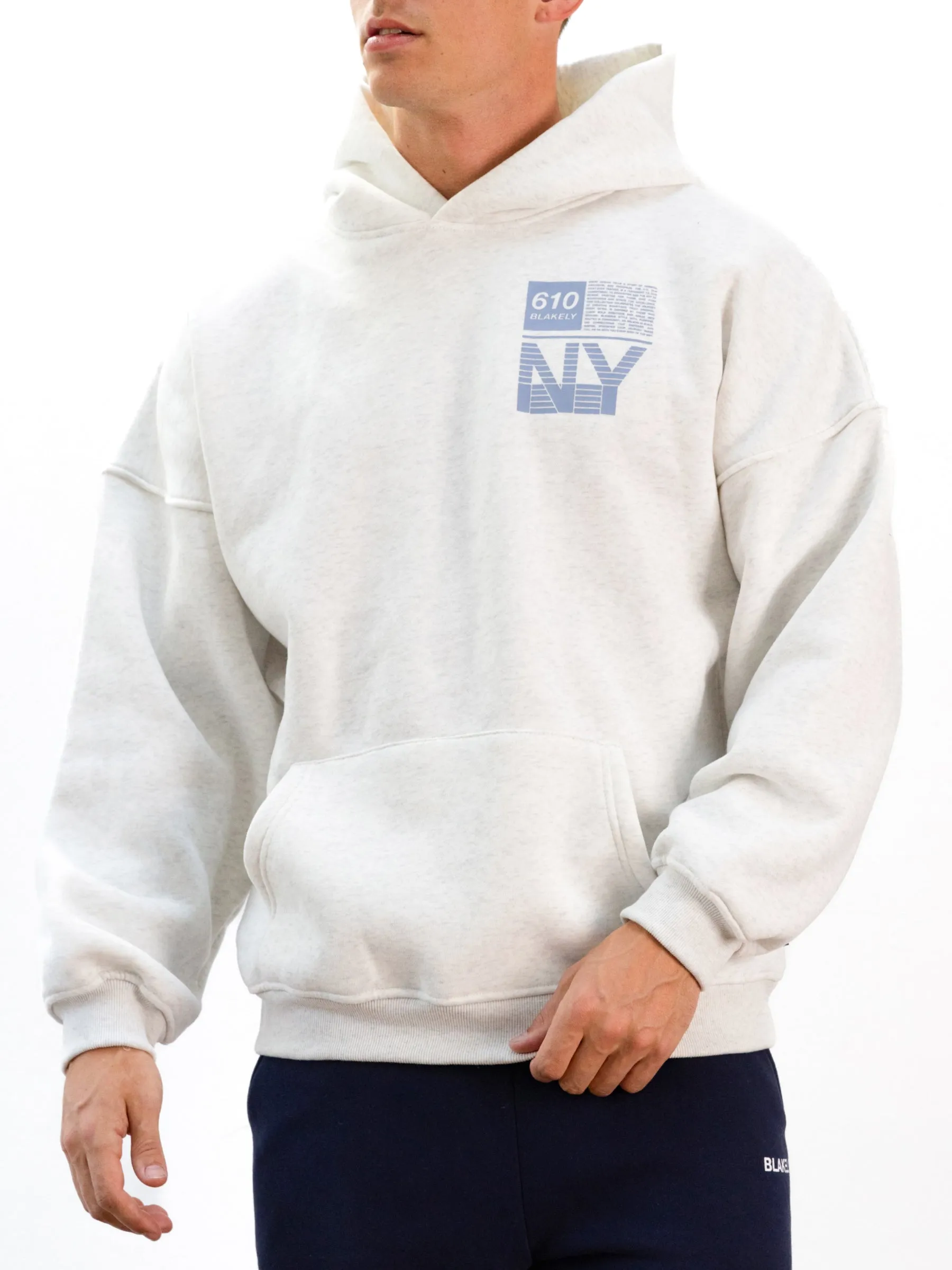 Brooklyn 610 Relaxed Hoodie - Marl White sold by Blakely product image thumbnail 5