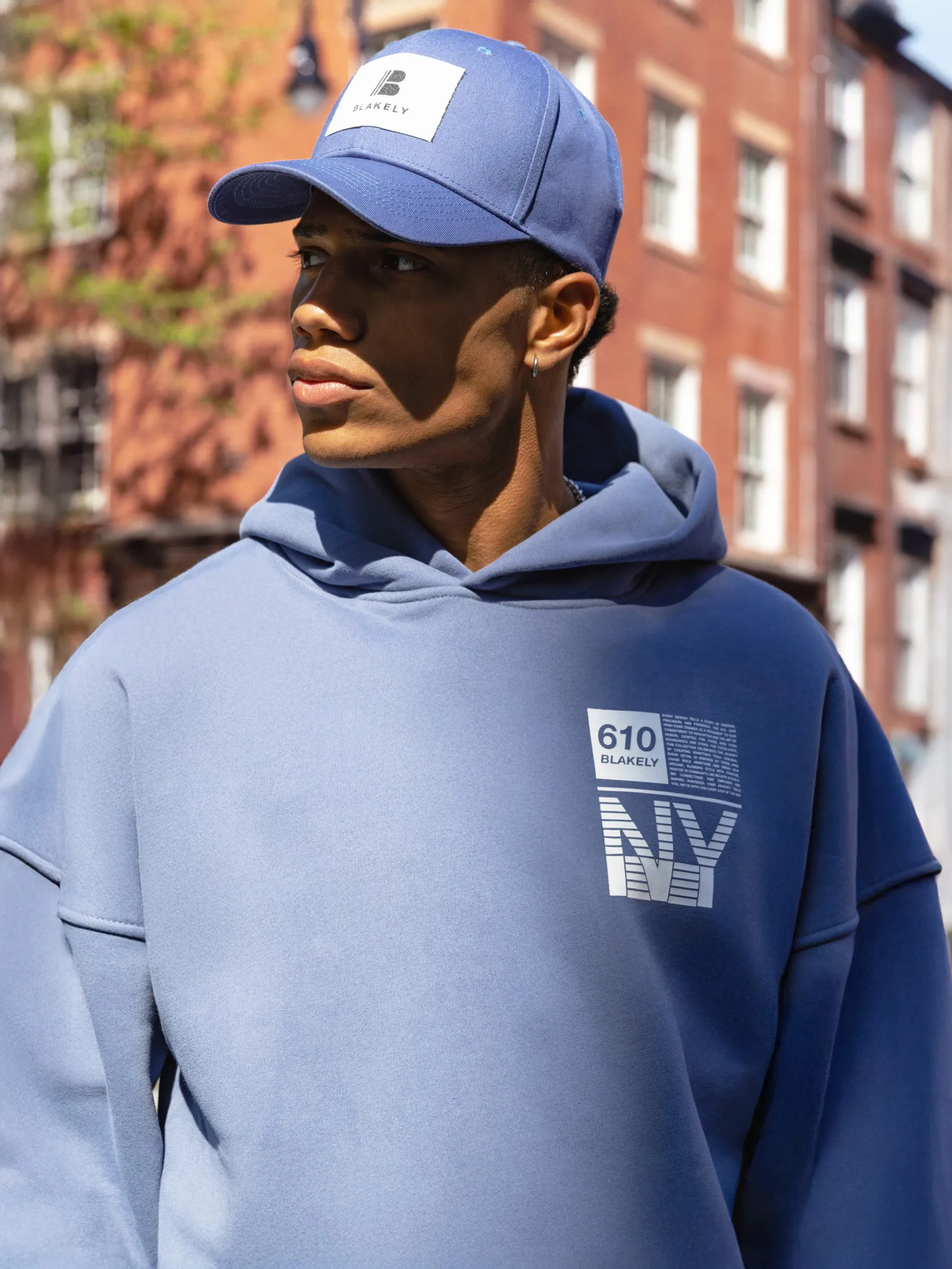 Brooklyn 610 Relaxed Hoodie - Mid Blue sold by Blakely product image thumbnail 5