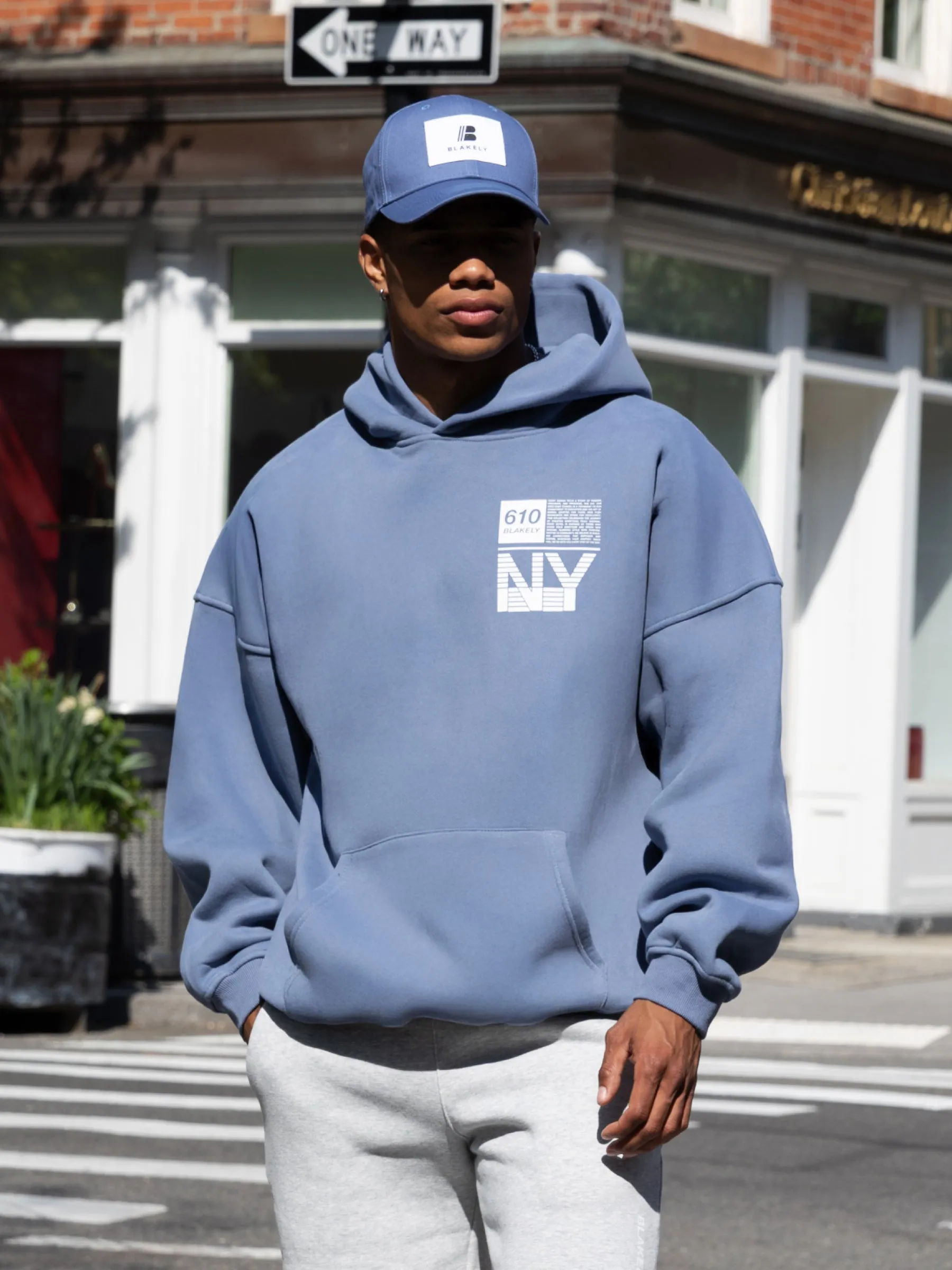 Brooklyn 610 Relaxed Hoodie - Mid Blue sold by Blakely