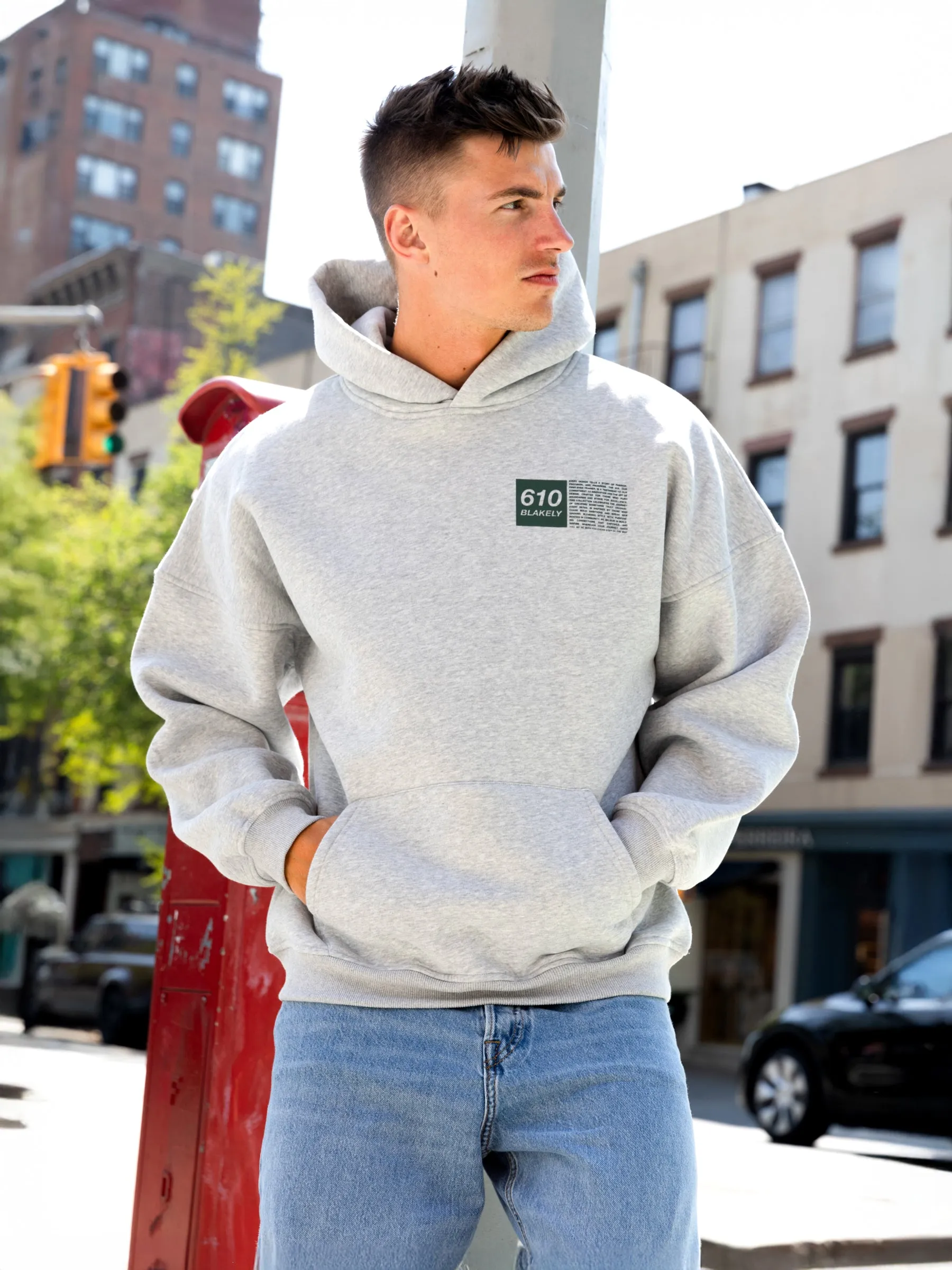 Tribeca 610 Relaxed Hoodie - Marl Grey sold by Blakely product image thumbnail 2
