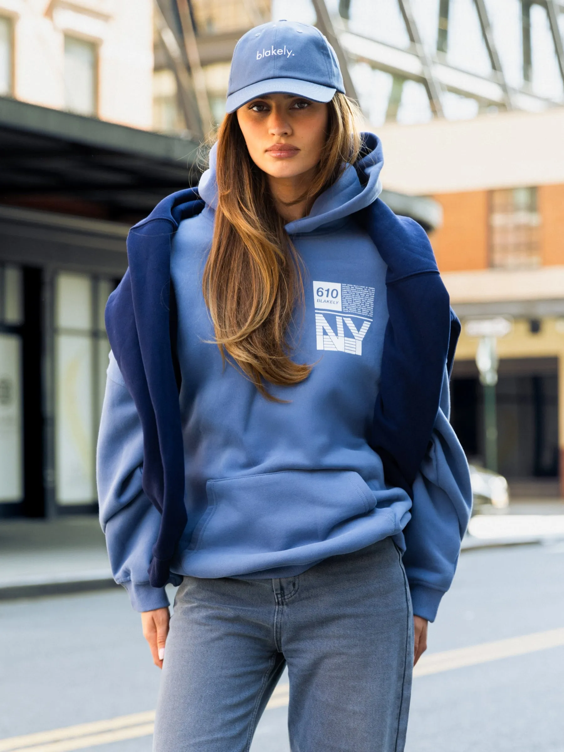 Brooklyn 610 Oversized Hoodie - Mid Blue sold by Blakely
