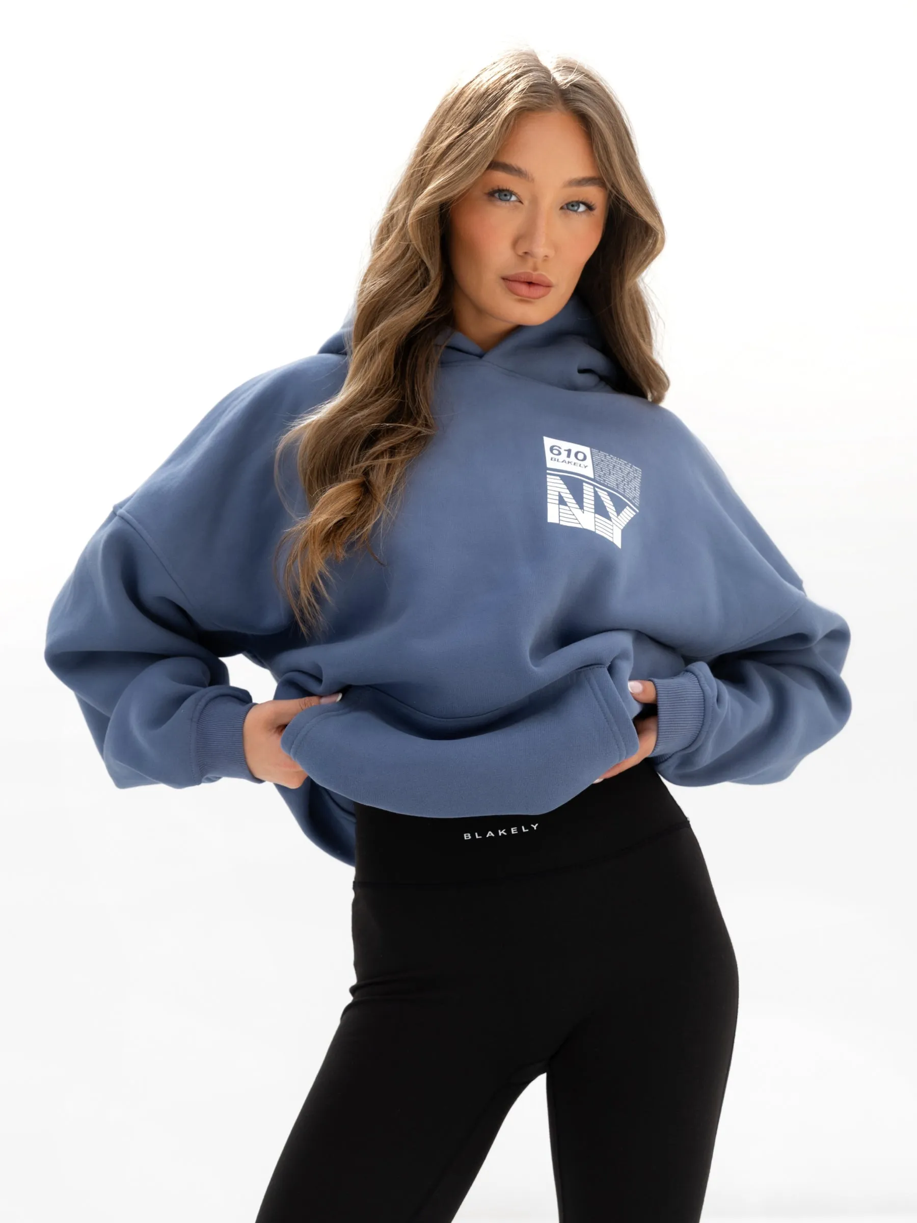 Brooklyn 610 Oversized Hoodie - Mid Blue sold by Blakely product image thumbnail 2